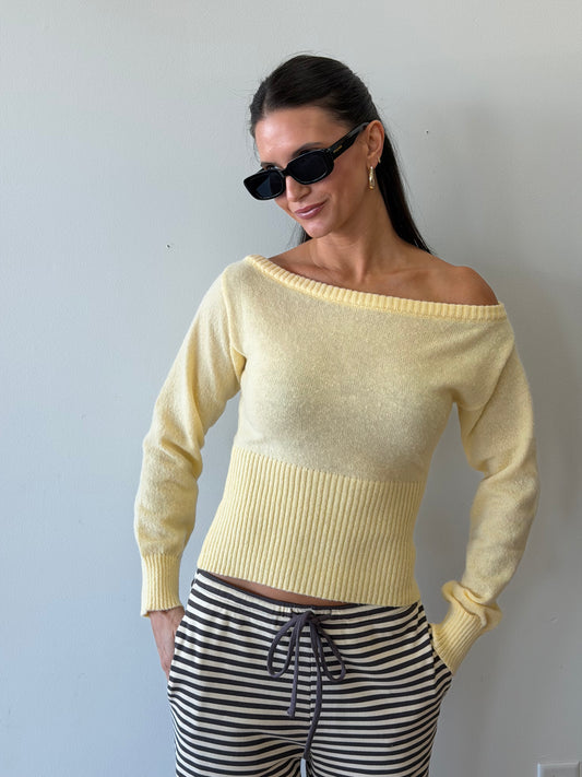 Butter Sweet Off Shoulder Sweater