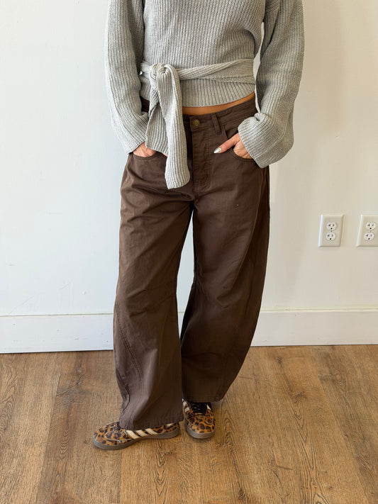 Dark Truffle Barrel Denim