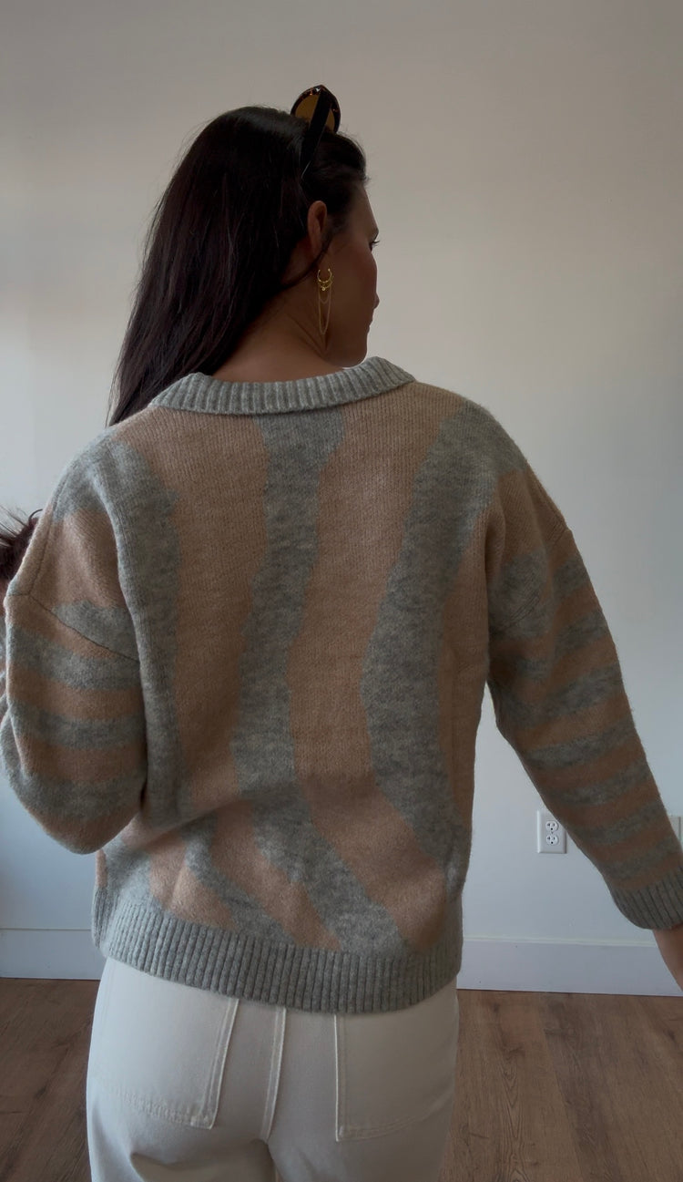 Just Wavy Collared Sweater