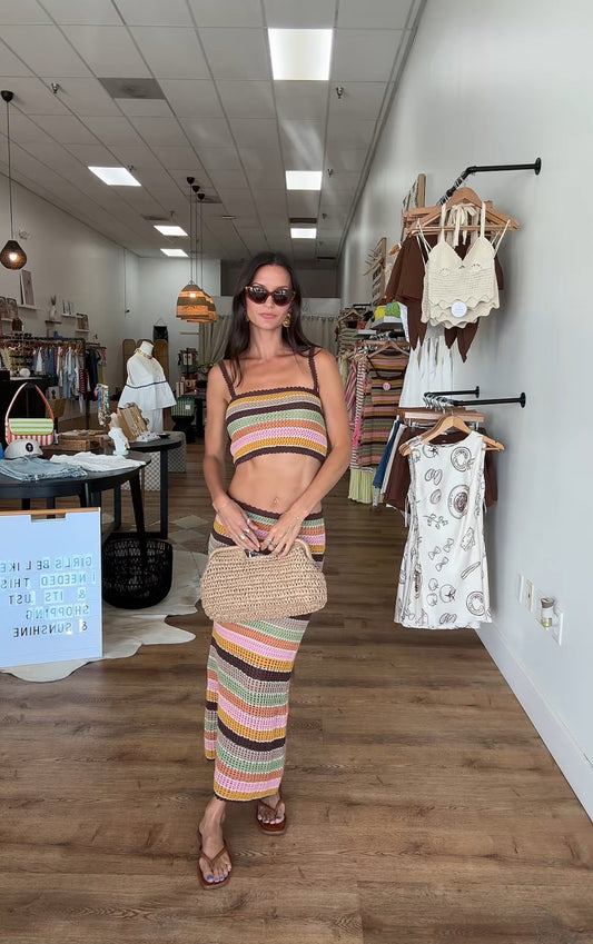 Salinas Striped Crochet Set