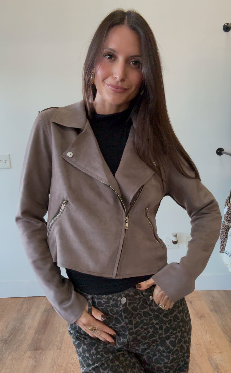 Chic Suede Moto Jacket