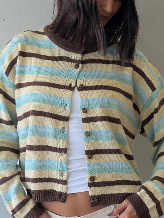 Blue Skies Striped Cardigan