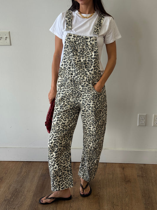 Feline Leopard Barrel Overalls