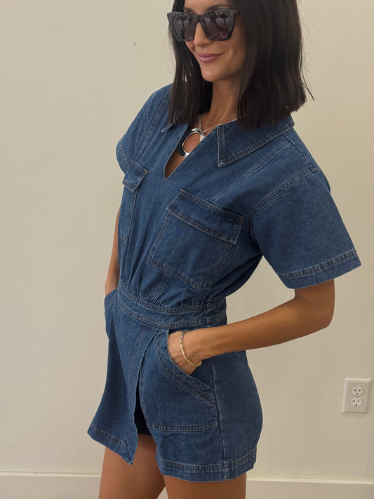 Daisy Denim Romper