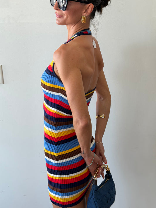Mexico City Striped Halter Mini
