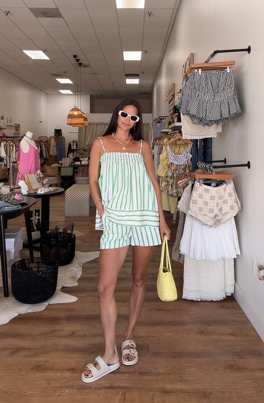 Spring Forward Striped Short Set