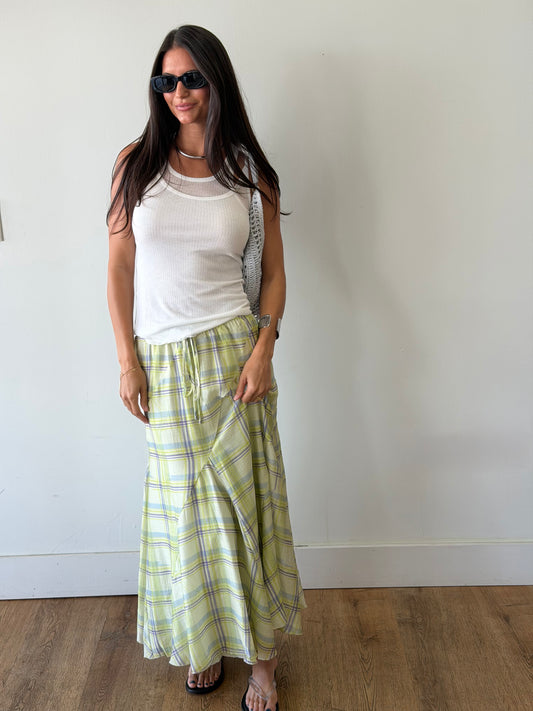 Tinx Plaid Maxi Skirt