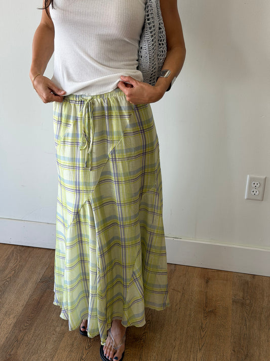 Tinx Plaid Maxi Skirt