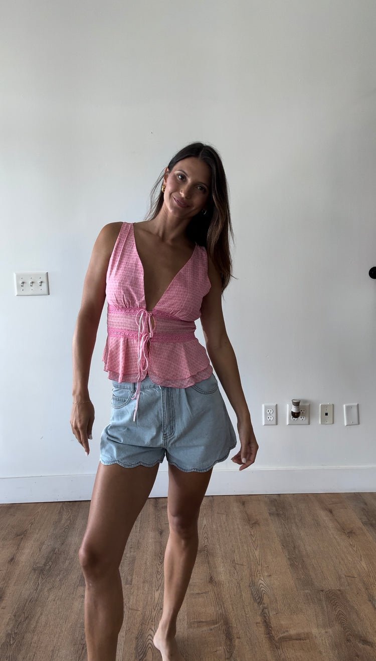 Pink Lady Tie Top