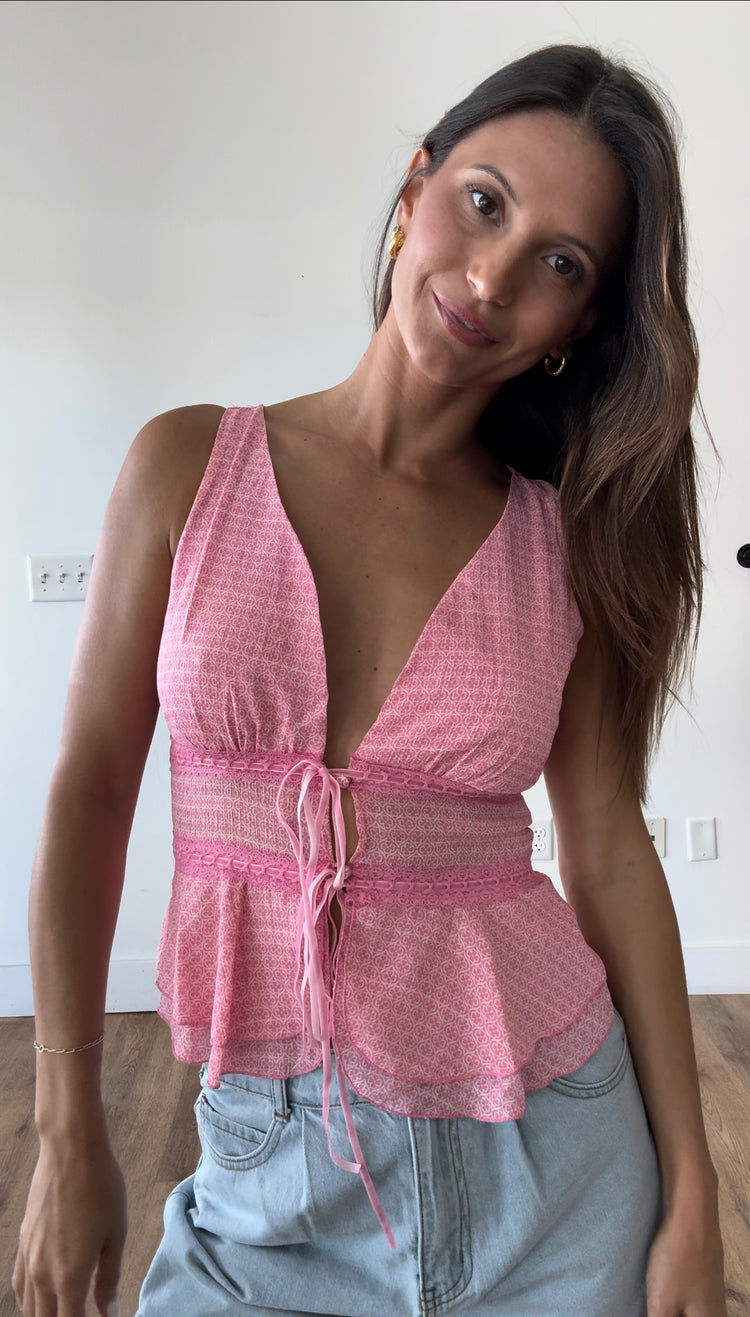 Pink Lady Tie Top