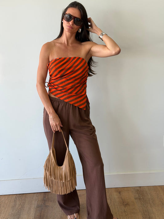 Alice Stiped Strapless Top