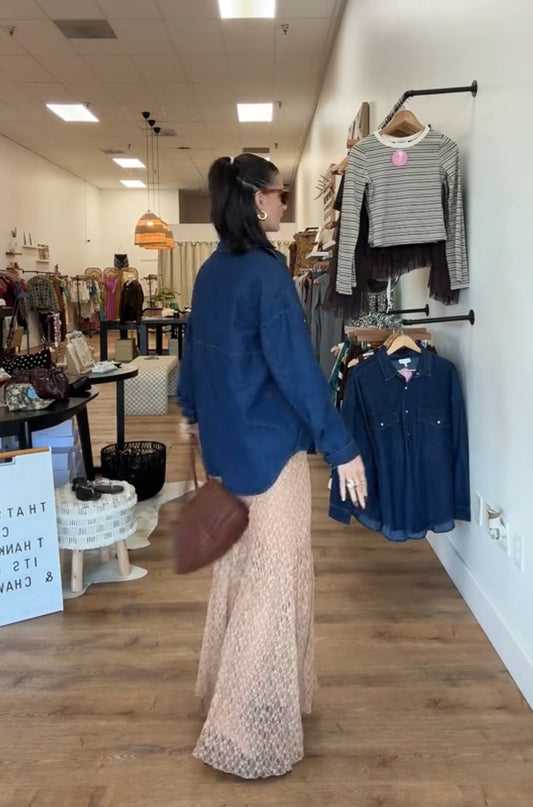 Autumn Light Lace Maxi Skirt