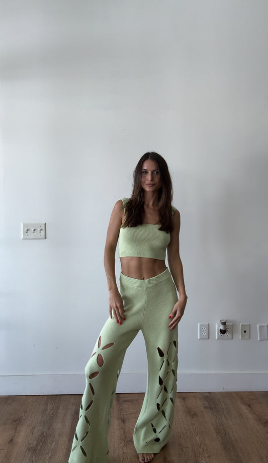 Catching Flights Cut Out Pant Set