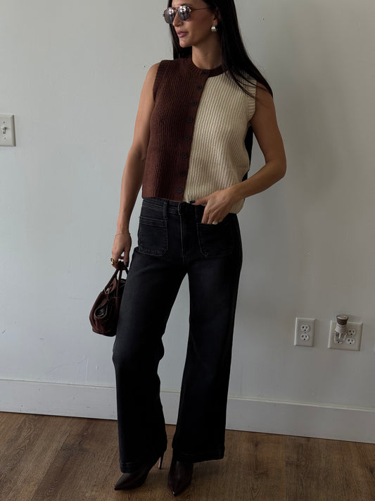 Cherokee Coloblock Knit Vest