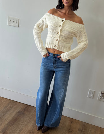 Cold Shoulder Cardigan Sweater