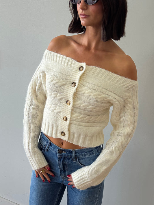 Cold Shoulder Cardigan Sweater