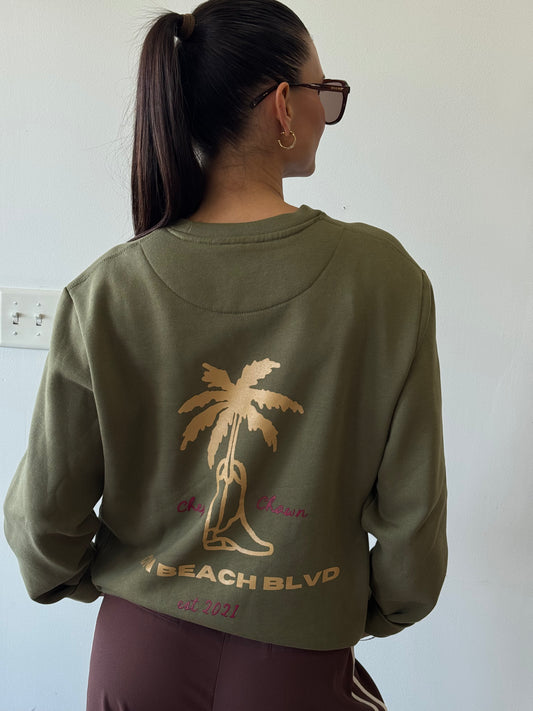 ON BEACH BLVD Luxury Crewneck