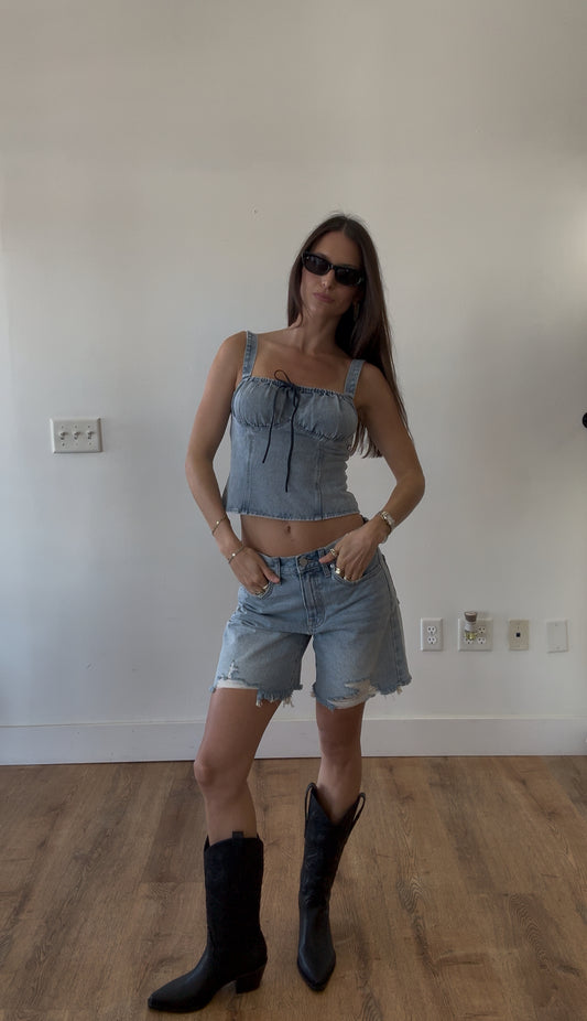 Set it Straight Denim Corset