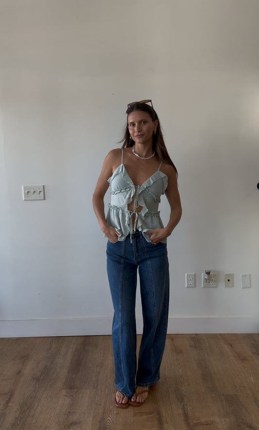 Ocean Eyes Ruffle Cami Tank Top