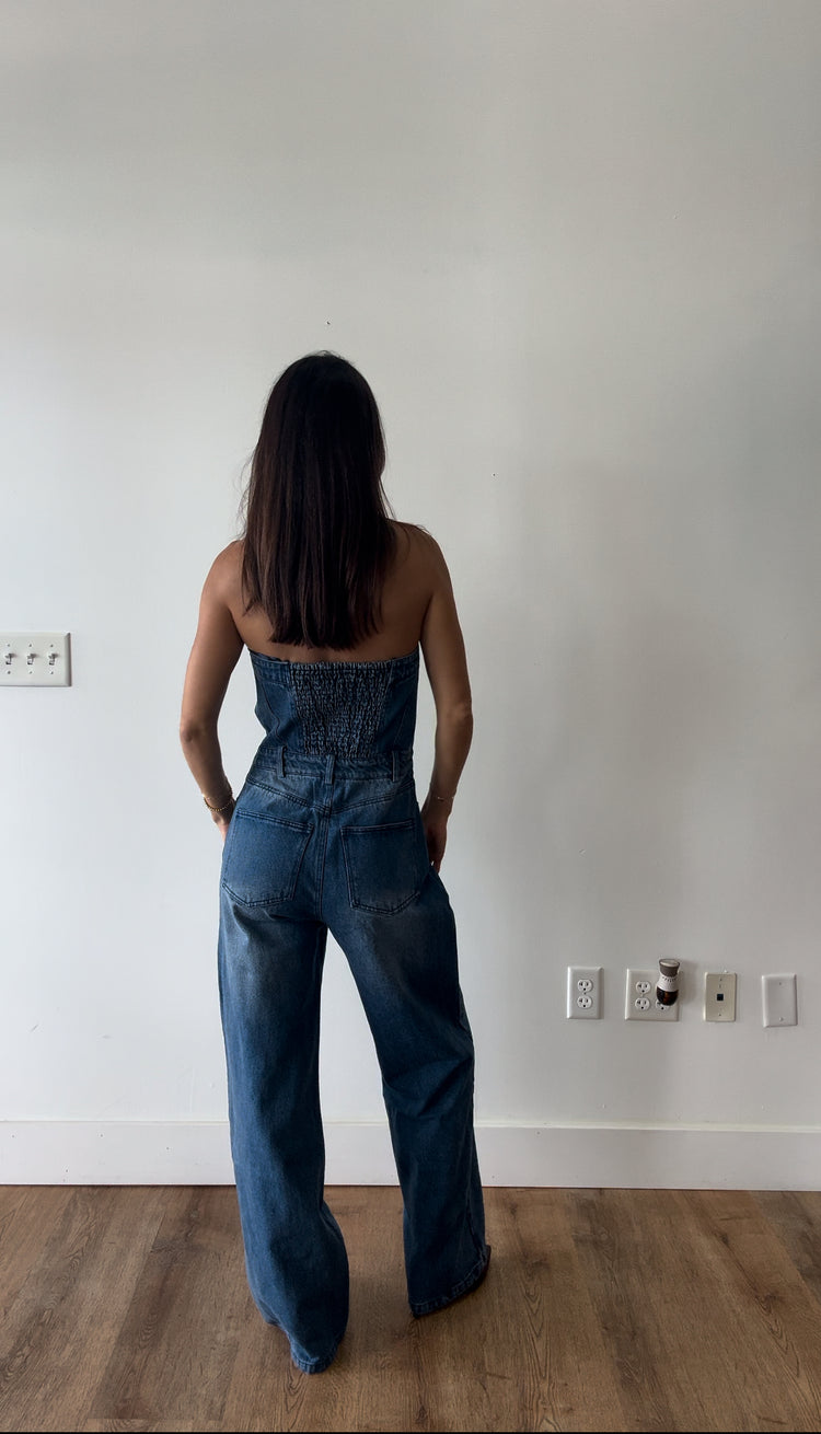 Carlton Cargo Denim Jumpsuit