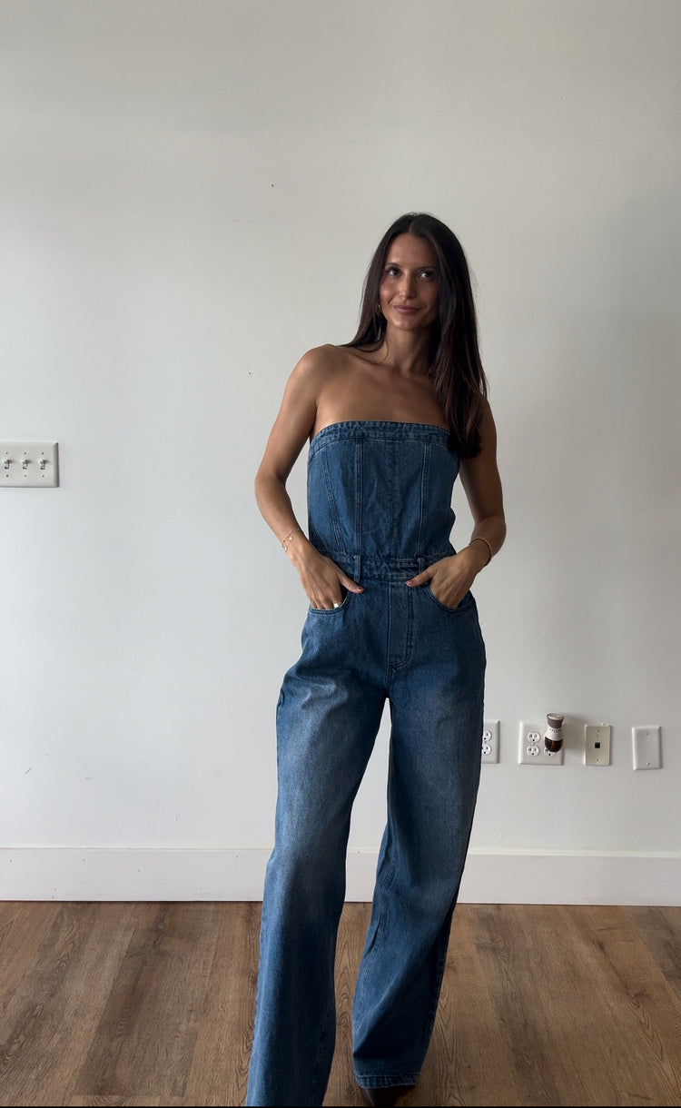 Carlton Cargo Denim Jumpsuit