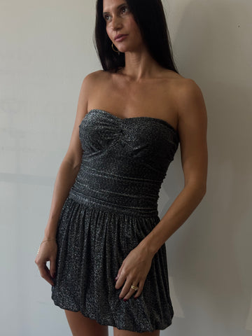 Onyx Night Strapless Bubble Dress