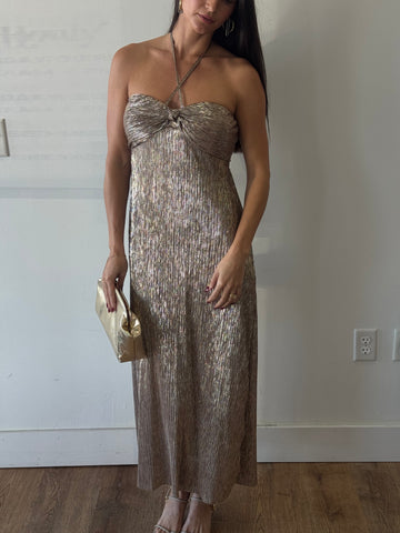 Gold Rush Halter Midi