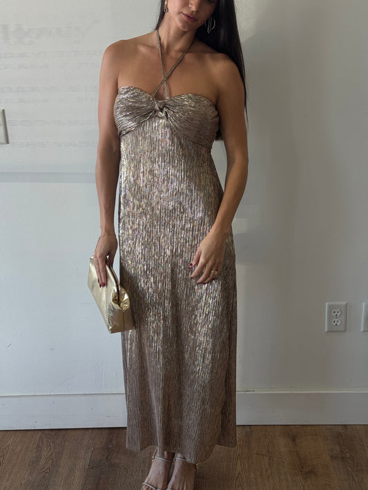 Gold Rush Halter Midi