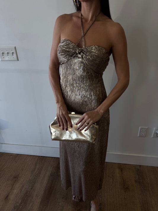 Gold Rush Halter Midi