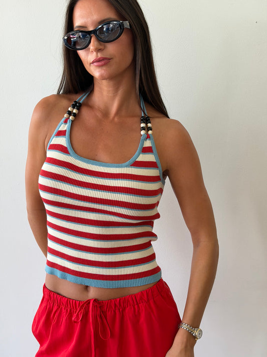 Murphy Beaded Halter Top