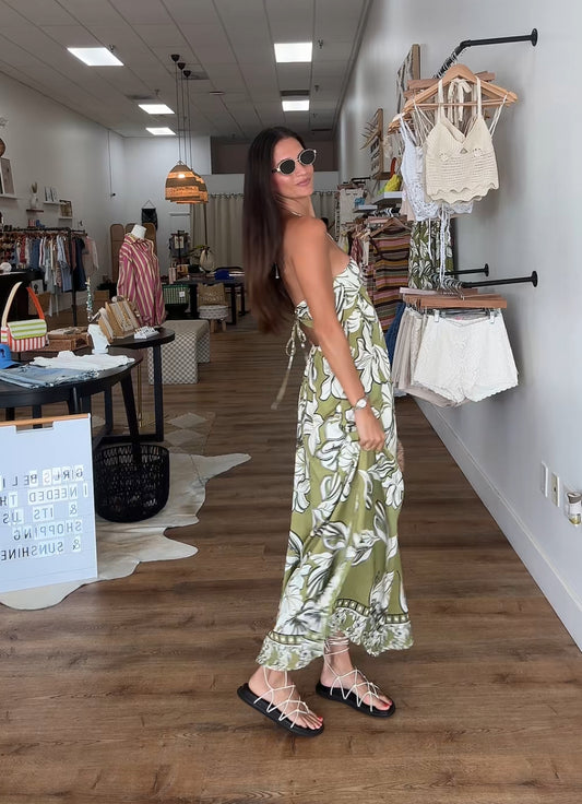 Mahalo Floral Halter Maxi