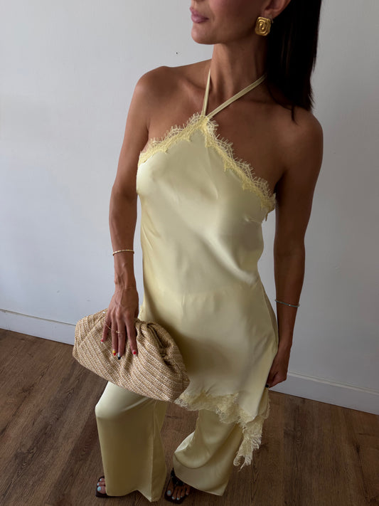 Yellow Yellow (Haze)  Lace Jumpsuit