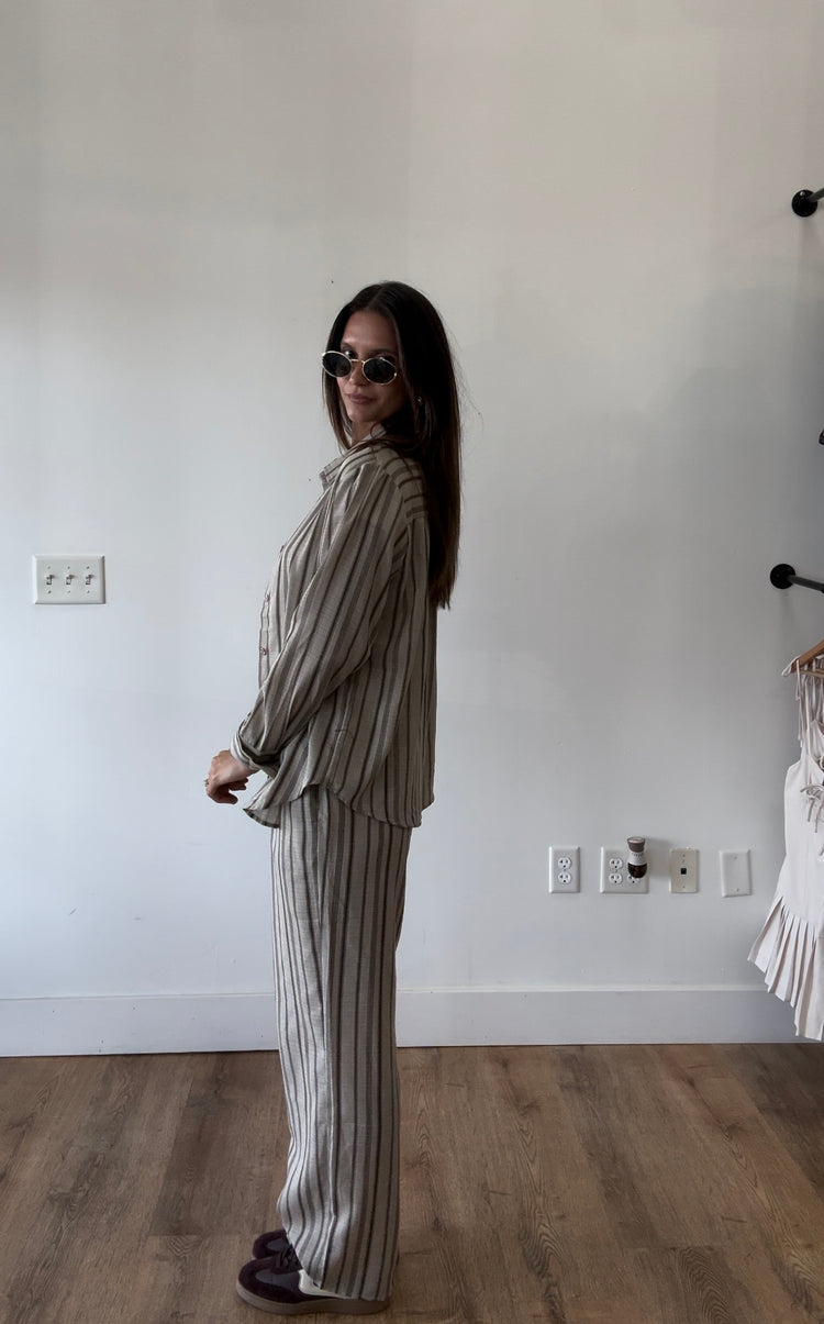 Two Sides Striped Pant Set