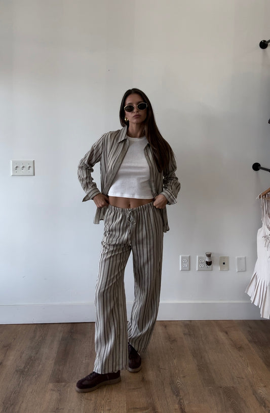 Two Sides Striped Pant Set