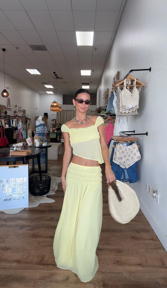 Lemon Twist Sheer Maxi Skirt