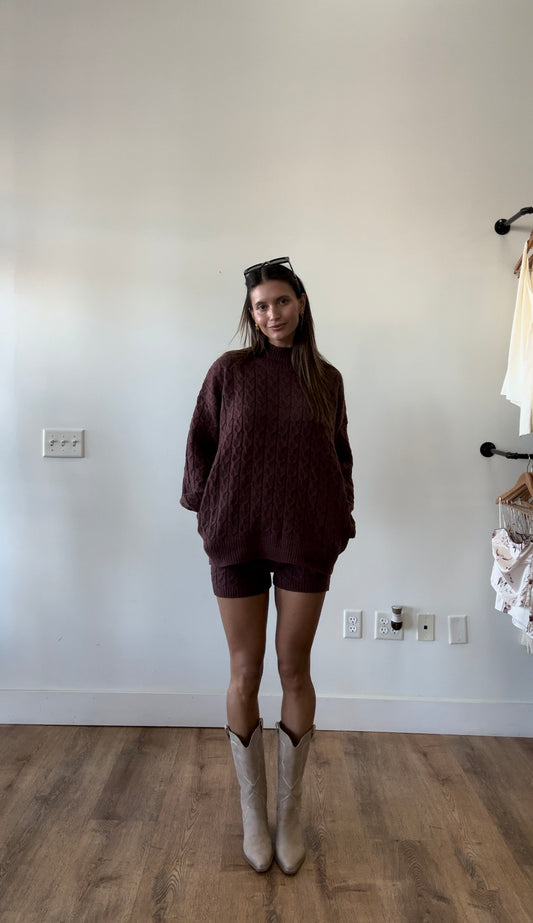 Winnie Cable Sweater/Short Set