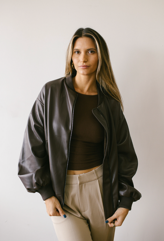 Till Dawn Leather Bomber