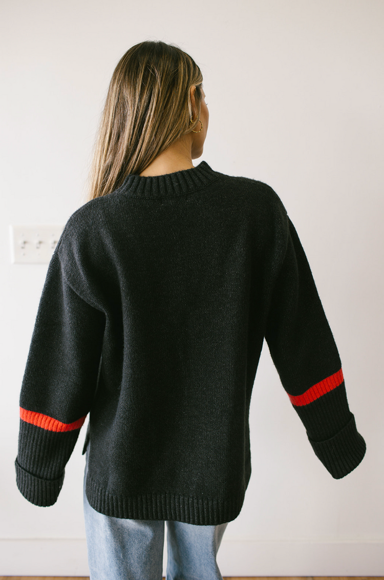 Red Stripe Oversized Sweater