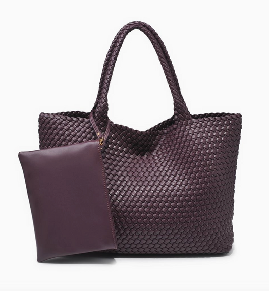 Solana Woven Vegan Leather Tote