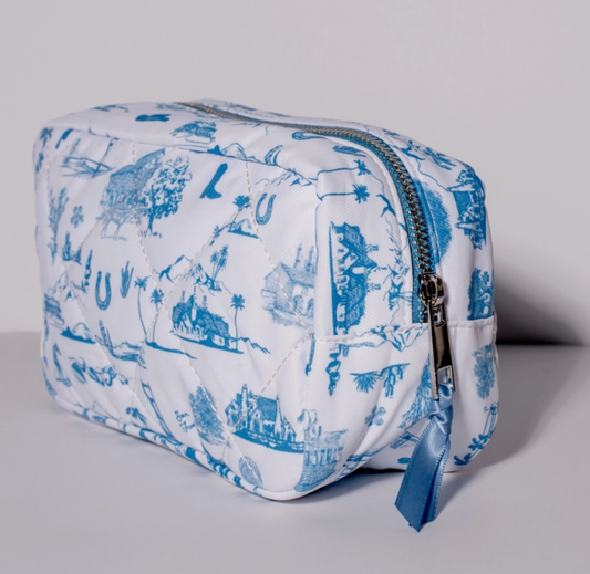 Coastal Cowboy Toile Cosmetic Bag