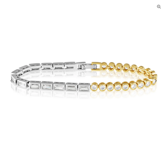 SAHIRA Spencer Two-Toned Bezel Bracelet