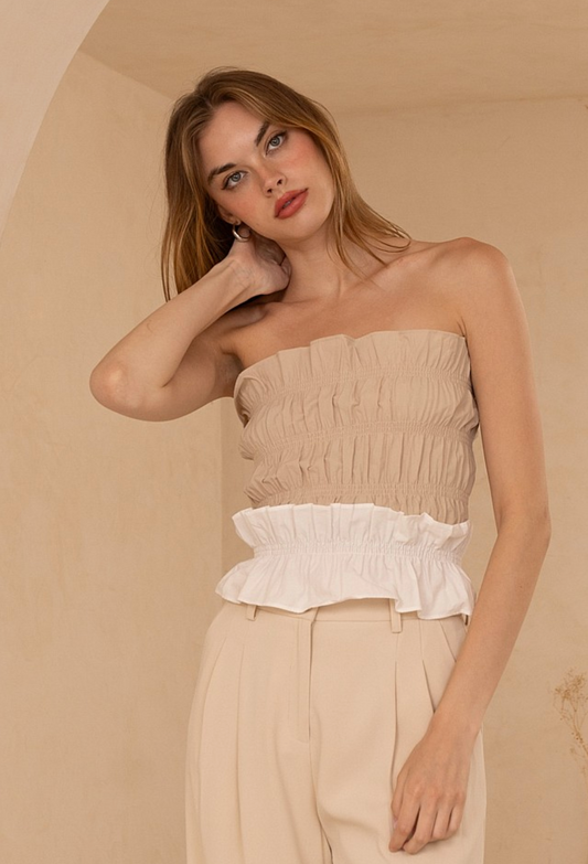 Serena Ruched Strapless Top