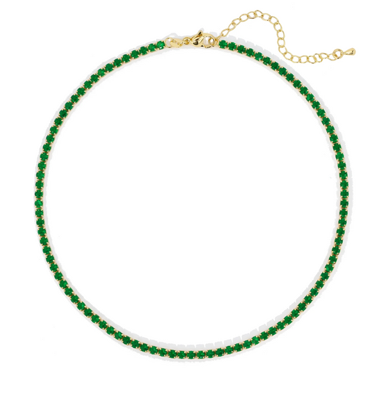 Sahira Chloe Tennis Choker- Emerald