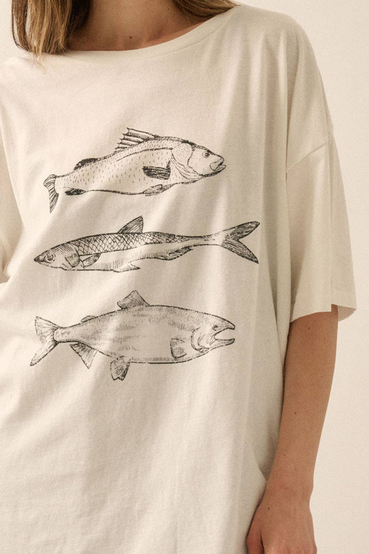 Catch of the Day Oversize Graphic Tee