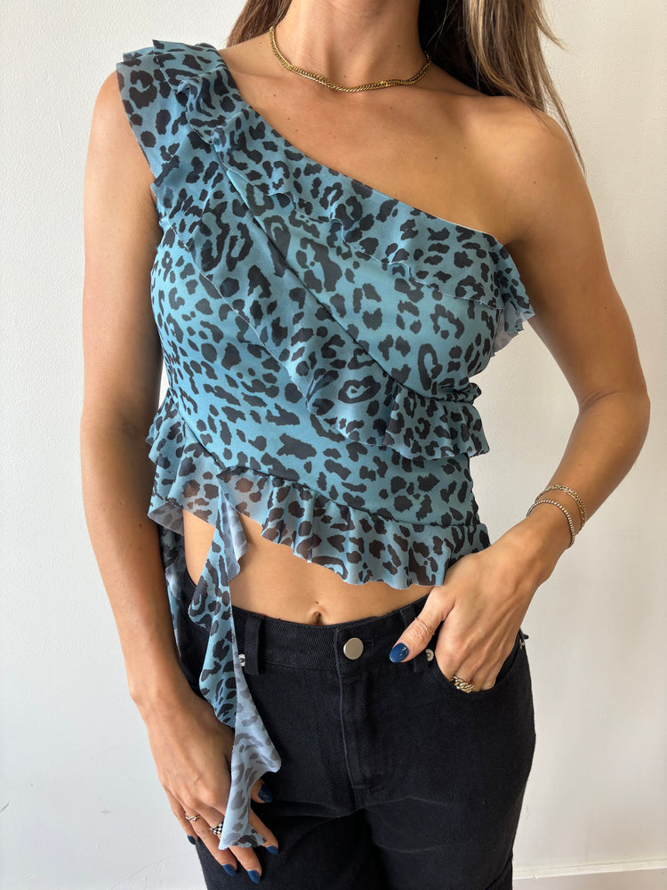 End Game One Shoulder Ruffle Top