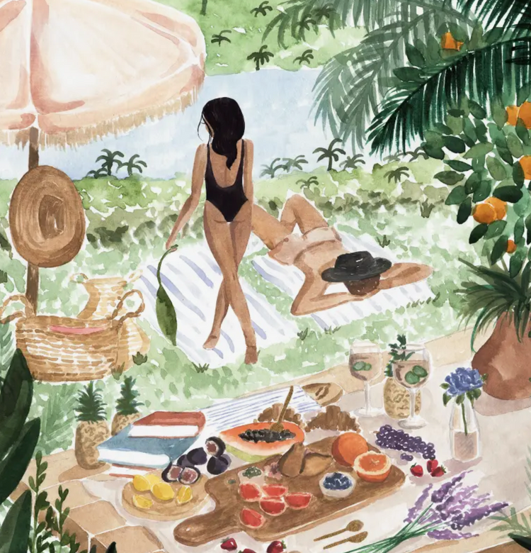 Picnic in the South of France - 11x14 Print by Sabina Fenn